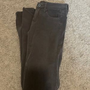 AE dark brown jeggings 00 long